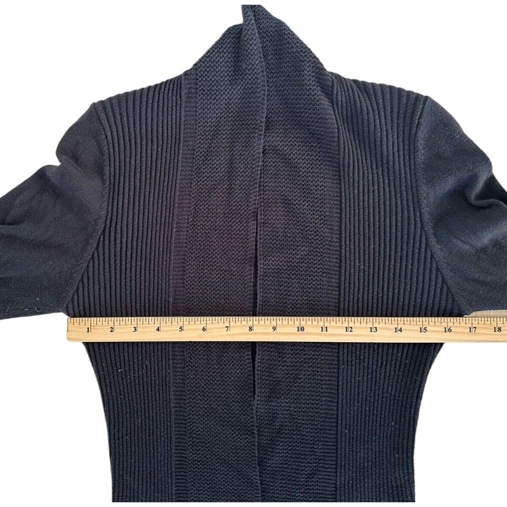 Sabra Women's Open Front Knit Cardigan Long Sleeve Cotton Acrylic Size S Black - Picture 8 of 9